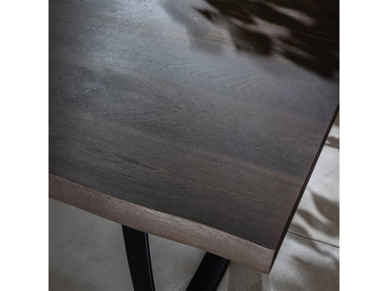 Table fixe 160x90 en chêne et métal timber - bois neutre - Conforama D