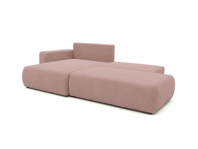 Alya - canapé d'angle max fixe et convertible 5 places en velours côtelé - Conforama D