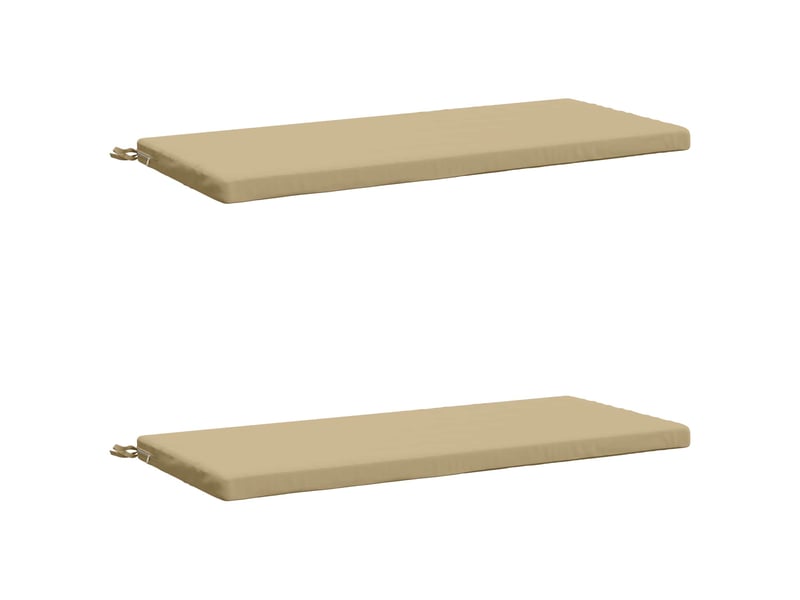  Lot de 2 coussins de banc, coussins d'assise soest 100 % polyester beige cf56768  - Conforama A