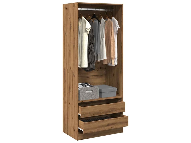  Garde-robe, armoire de rangement chêne artisanal 80x50x200 cm bois d'ingénierie shl72156  - Conforama B