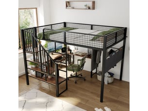 Lit mezzanine 140x200 cm <strong></strong>  <strong></strong> coloris noir