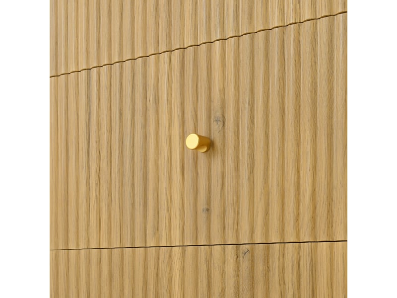  Buffet avec 2 portes et tiroirs, portes en rotin et passe-câbles, pour salon, mdf, naturel, 140×40×80 cm  - Conforama E