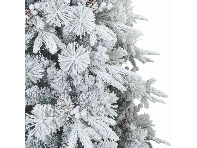 Sapin de noël artificiel, arbre de noël à branches pliantes, duveteux de neige shl4705 - Conforama E
