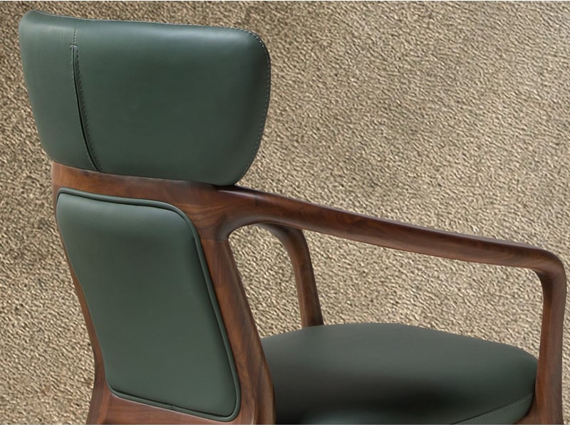  Fauteuil en similicuir vert foncé  - Conforama E
