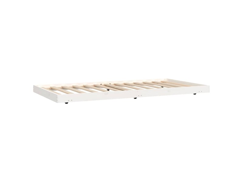  Lit simple- lit adulte -  cadre de lit sans matelas blanc 100x200 cm bois de pin massif  - Conforama C