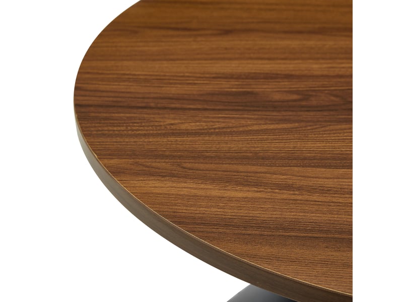  Lot de 2 tables basses gigognes rondes en noir et brun et design conique en métal  - Conforama D