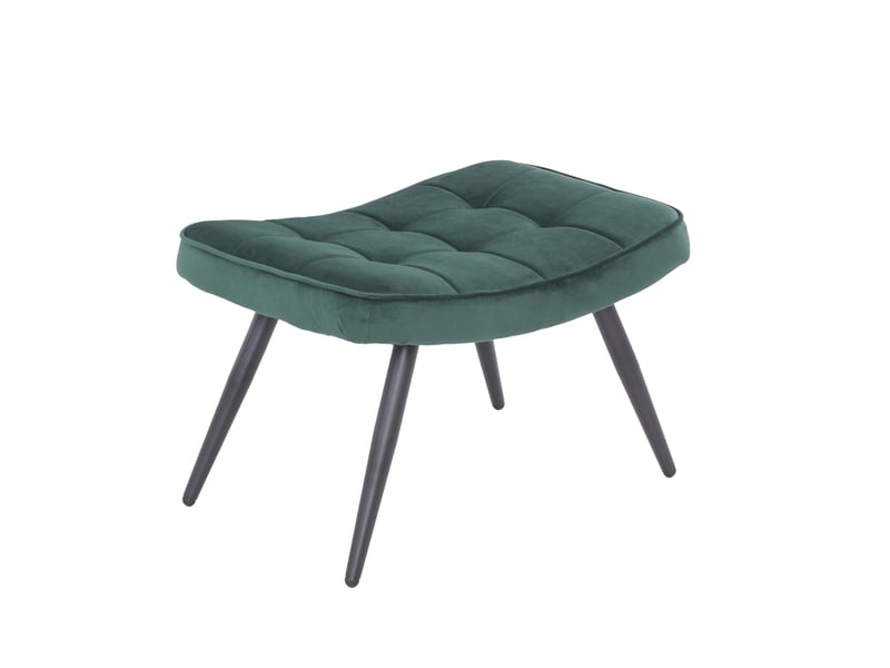 Byliving tabouret uta tissu velours vert foncé structure noir époxy repose-pieds tabouret l 60, h 39, p 41 cm 4251942229158 - Conforama B