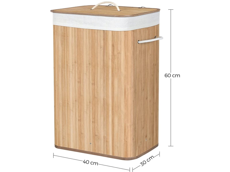 Panier à linge - leobert - naturel - 40 x 30 x 60 cm - Conforama E