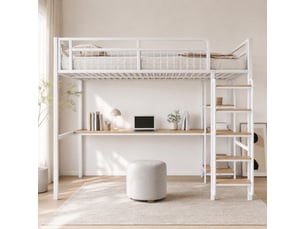 Lit mezzanine 140x200 cm <strong>MODENUIT </strong>  <strong></strong> coloris blanc
