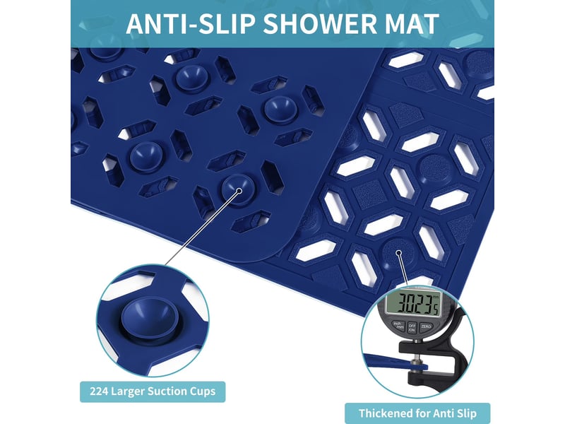  Tapis de douche en tpe à ventouses - 27 x 27 pouces - bleu marine  - Conforama B