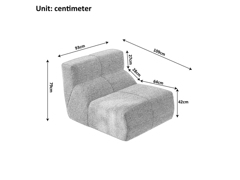  Fauteuil modenvie 1 place en velours blanc 94 x 110 x 79 cm sans pieds  - Conforama C