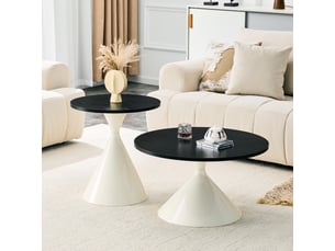 Table basse rond(e) coloris bicolore <strong>HAUSS SPOLE</strong> <strong></strong> - 70 cmx50 cm