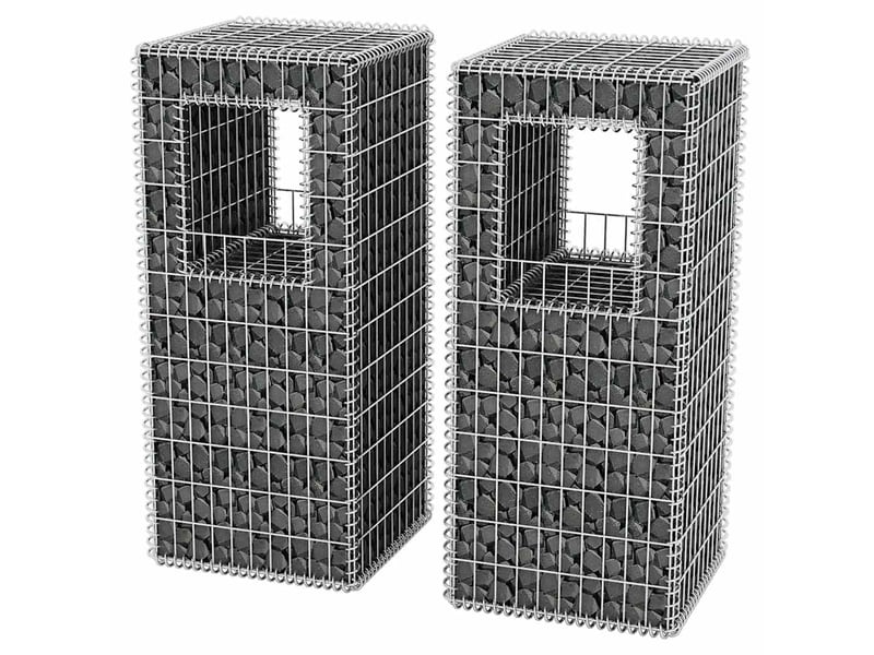  Jardinière - bac à fleurspoteau de panier gabion 2 pcs acier 50x50x120 cm  - Conforama C