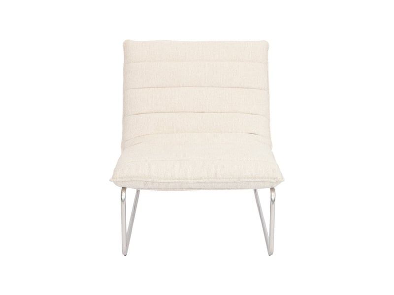  Fauteuil relax tissu chenille armature chromée beige - silver  - Conforama B