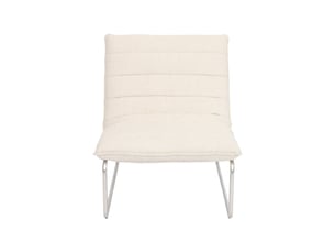 Fauteuil relax tissu chenille armature chromée beige - silver