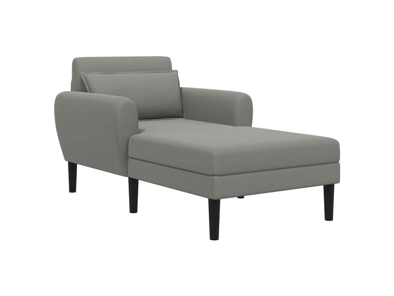  Vidaxl chaise longue gris foncé velours granuleux  - Conforama D