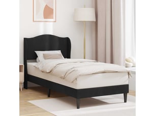 Lit adulte, lit simple, cadre de lit avec tête de lit noir 90x200cm velours cf3391