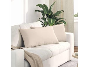 Lot de 2 coussins de canapé, coussins décoratifs tissu beige 80 x 40 cm cf58759