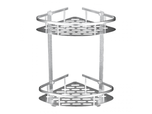 Étagère de salle de bain, étagère d'angle - aluminium antioxydant, rangement, 2 étagères pour shampoing, savon