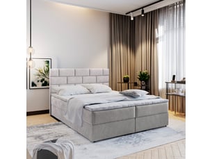 Lit avec rangement 180x200 cm <strong>MASSENO</strong> <strong></strong> coloris beige