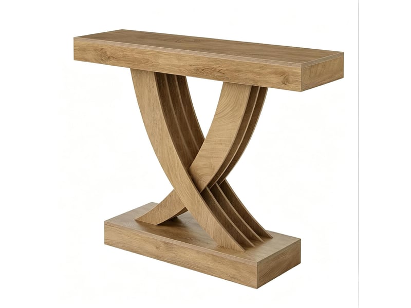  Table console 110x30x85 cm – marron – style rustique avec piétement x – charge 100 kg  - Conforama A