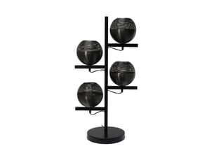 Lampadaire 4 globes eclipse 92cm noir
