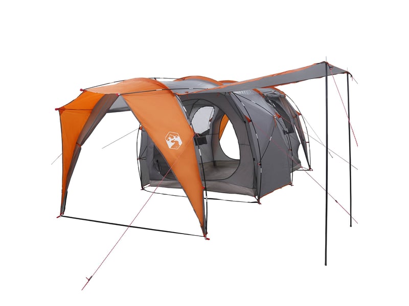  Tente tunnel, tente de camping 4 personne gris et orange shl806  - Conforama A