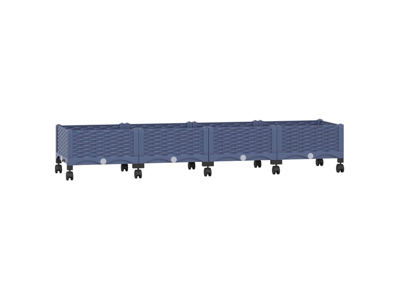  Jardinière - bac à fleurs avec roues gris bleu 160 x 40 x 33 cm pp  - Conforama A