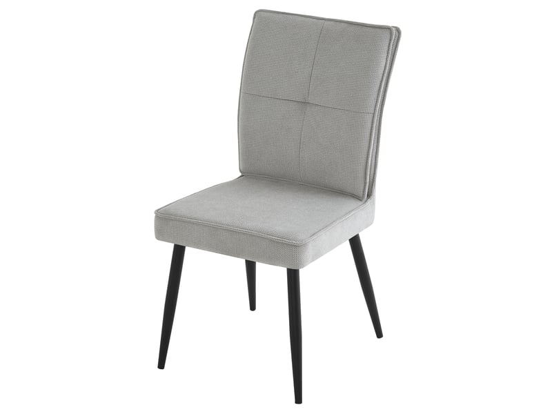  Lot de 2 chaises de salle à manger en chenille gris clair W5093P434244 - Conforama B