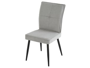 Lot de 2 chaises de salle à manger en chenille gris clair