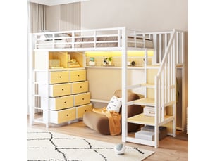 Lit mezzanine 90x200 cm <strong></strong>  <strong>OMNIGLINT TRADING LTD</strong> coloris blanc