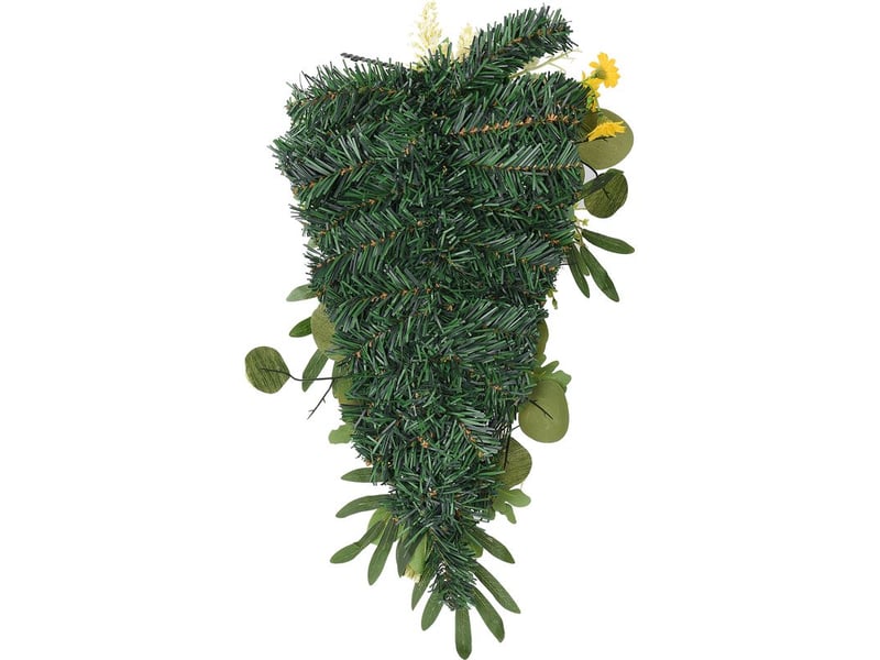  Couronne de citron printanière, couronne en larmes artificielle avec pivoines, feuilles vertes, fruits décoratifs  - Conforama C