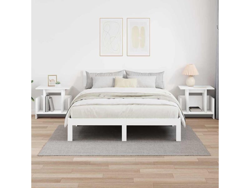  Meuble tv - banc tv - meuble de rangement 2 pcs blanc bois d'ingénierie  - Conforama D