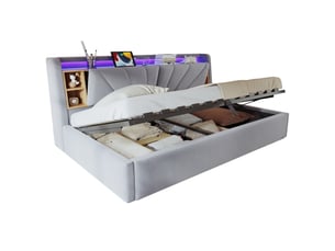 Lit simple 90x200 cm    coloris gris