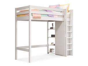 Lit mezzanine 90x200 cm <strong></strong>  <strong></strong> coloris blanc