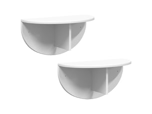 Lot de 2 étagères murales, étagères flottantes, étagères suspendues blanc 48 x 24 x 24 cm bois d'ingénierie cf41752