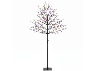 Arbre lumineux 150cm cerisier artificiel lumineux 160 led et 16 branches flexibles, décoration intérieure et extérieure