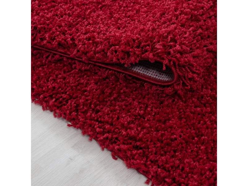 Shaggy - tapis uni rond - rouge 120 x 120 cm LIFE1201201500RED - Conforama D