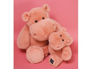 Peluche hippo hip hug terracotta - 40 cm