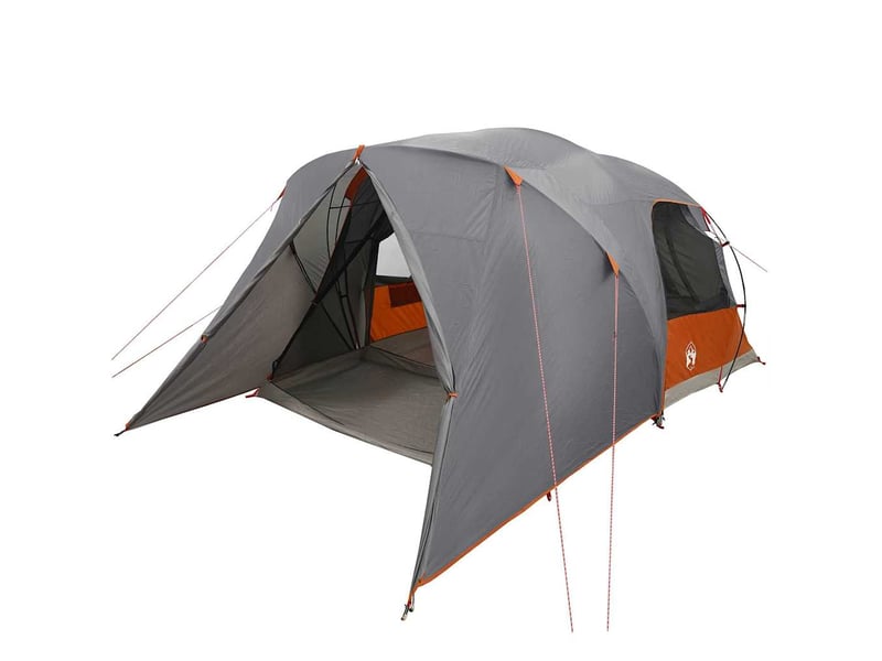  Tente de camping, tente dôme 4-personnes 4 personne gris et orange shl98507  - Conforama A