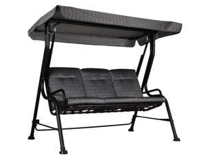 Banc de jardin 200 x 120 x 170 cm 3 places pare-soleil réglable textilène gris