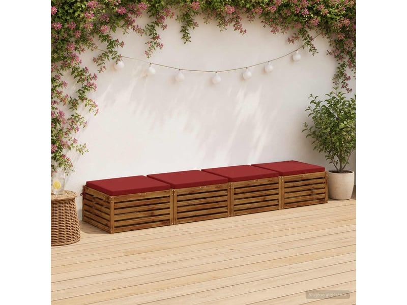  Lot de 4 coussins de siège, coussins d'assise soest 100 % polyester bordeaux cf60349  - Conforama B