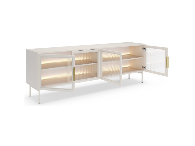  Selsey lumi - meuble tv à 4 portes - 181 cm - grėge Lumi - Conforama D