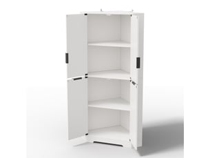 Meuble d'angle 4 portes avec étagères réglables blanc 60 x 60 x 172 cm