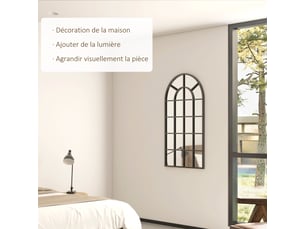 Miroir  à fixer coloris noir <strong></strong>  <strong></strong> - 70 cm x 70 cm