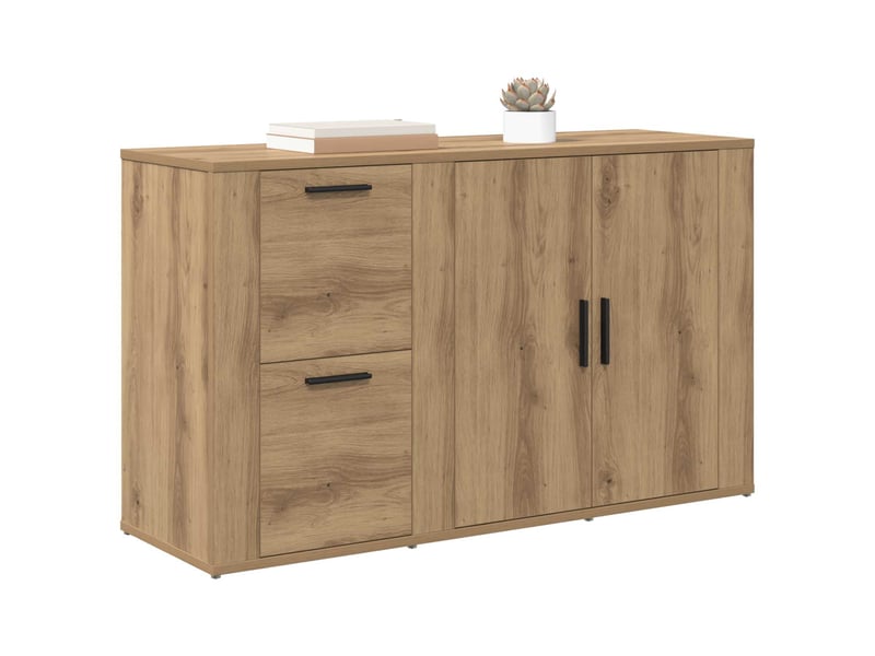 Buffet salon, buffet de rangement chêne artisanal 100x33x59,5 cm bois d'ingénierie - Conforama C