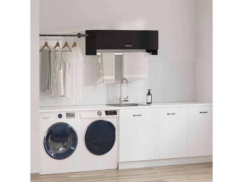  Armoire chambre, armoire de rangement chêne noir 100x32,5x35 cm bois d'ingénierie  - Conforama D