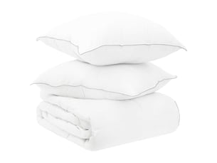 Ensemble de couette et oreillers de lit 3 pcs - duvet 135 x 220 cm hiver