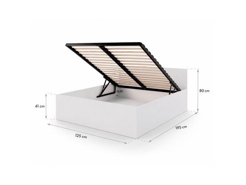 Lit coffre panama 120x190 - sommier inclus chêne  - Conforama E