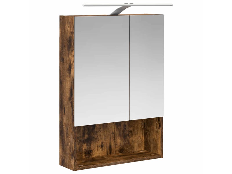 Armoire miroir de salle de bain, cabinet de salle de bain chêne fumé 50 x 14,5 x 70 cm cf65152 - Conforama E